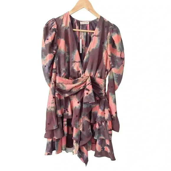 NWT Ulla Johnson Semira Silk‎ Tie-Dyed Mini Dress size 0 - Picture 6 of 12